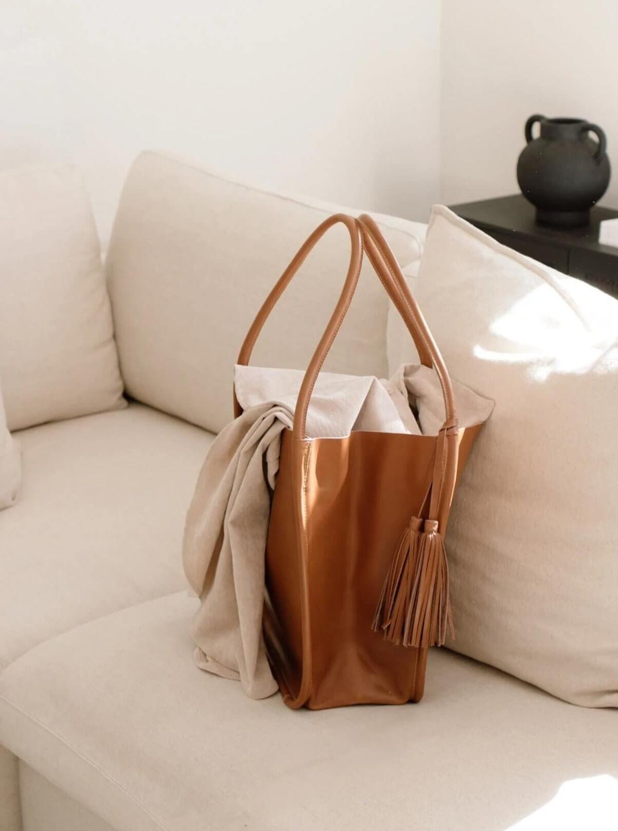 Brown tote shop bag australia