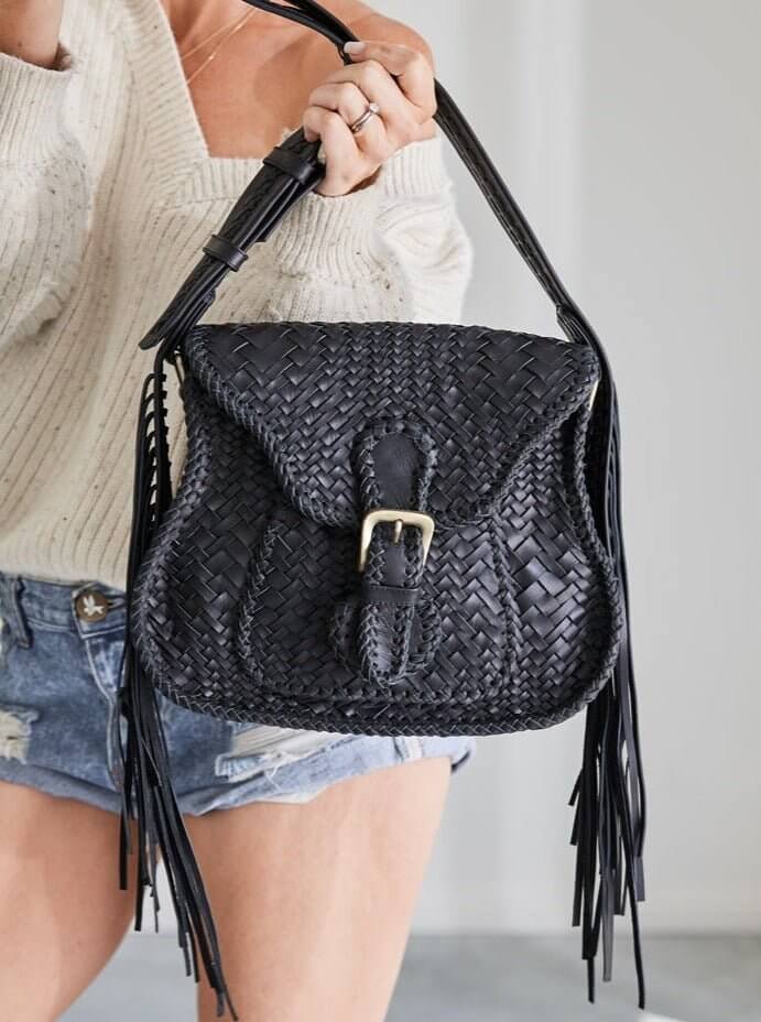 Leather Saddle Bag | Black Leather Saddle Bag | Adelaide – Ovae